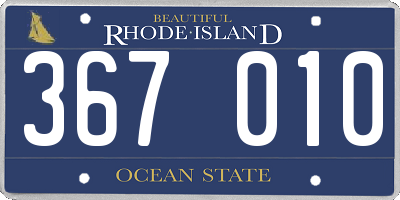 RI license plate 367010