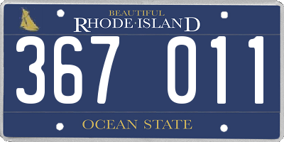 RI license plate 367011