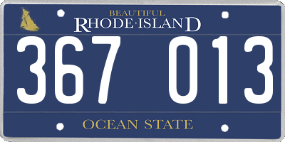 RI license plate 367013