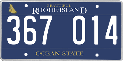 RI license plate 367014
