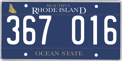 RI license plate 367016