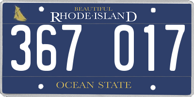 RI license plate 367017