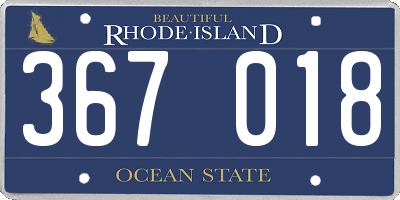 RI license plate 367018
