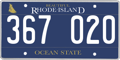 RI license plate 367020