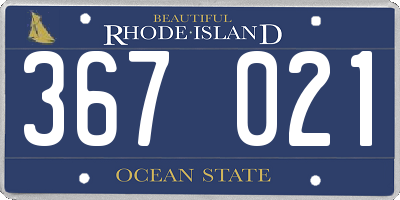 RI license plate 367021