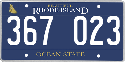 RI license plate 367023