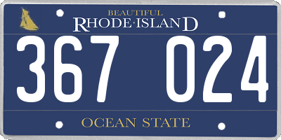 RI license plate 367024