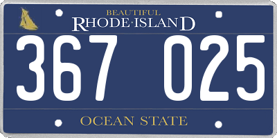 RI license plate 367025