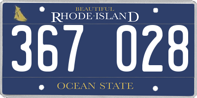 RI license plate 367028