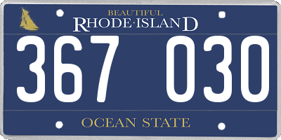 RI license plate 367030