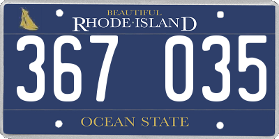 RI license plate 367035