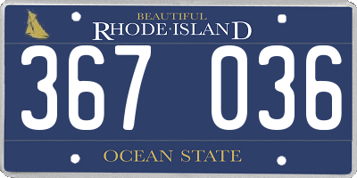 RI license plate 367036