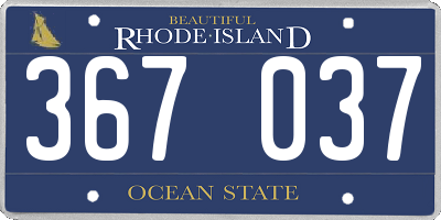 RI license plate 367037