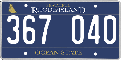 RI license plate 367040