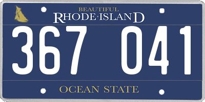 RI license plate 367041