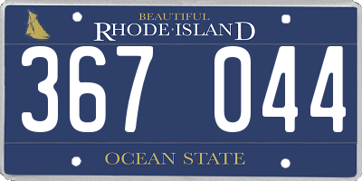 RI license plate 367044