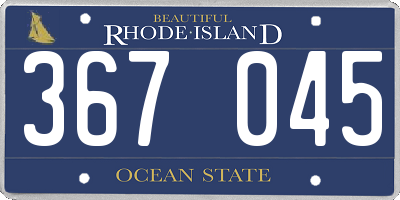 RI license plate 367045