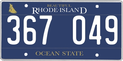 RI license plate 367049