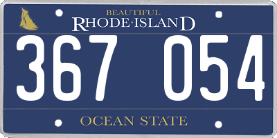 RI license plate 367054