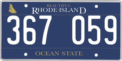 RI license plate 367059