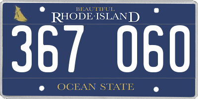 RI license plate 367060
