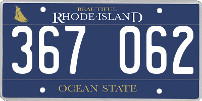 RI license plate 367062