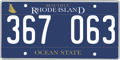 RI license plate 367063