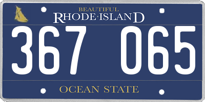 RI license plate 367065