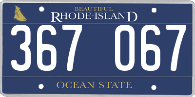 RI license plate 367067