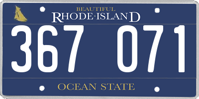 RI license plate 367071