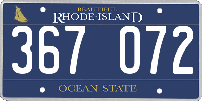 RI license plate 367072