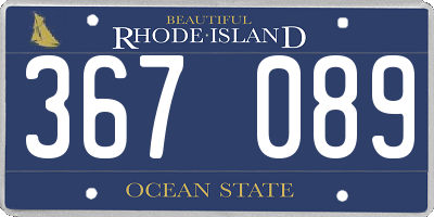 RI license plate 367089
