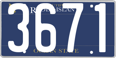 RI license plate 3671