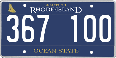 RI license plate 367100