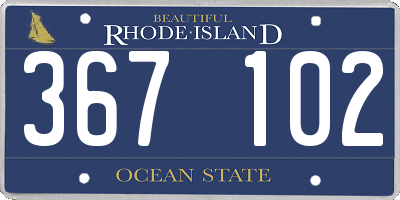 RI license plate 367102