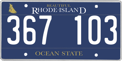 RI license plate 367103