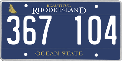 RI license plate 367104