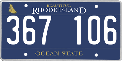 RI license plate 367106