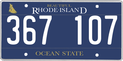 RI license plate 367107