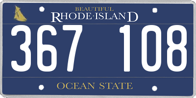 RI license plate 367108