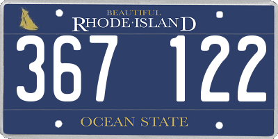 RI license plate 367122