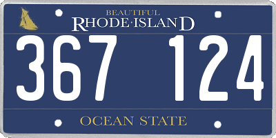 RI license plate 367124