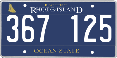 RI license plate 367125