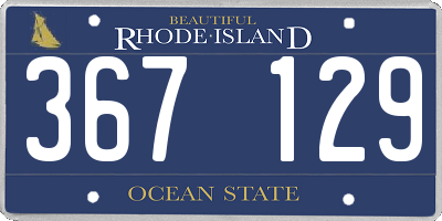 RI license plate 367129