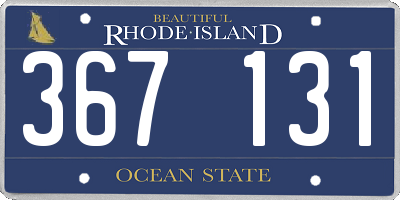 RI license plate 367131