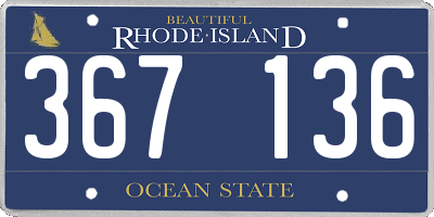 RI license plate 367136
