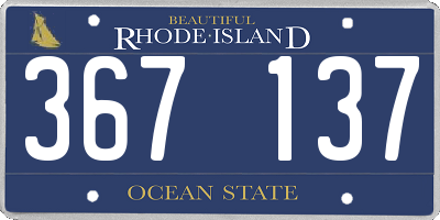 RI license plate 367137