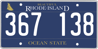 RI license plate 367138