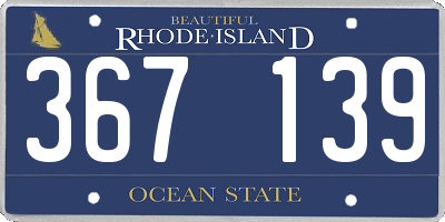 RI license plate 367139