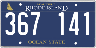 RI license plate 367141